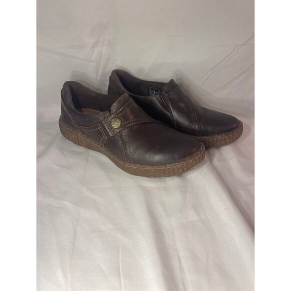 Clark-Collections-Ashland Lane Slip On Flats-Brown leather-women's size 5 - Picture 1 of 5